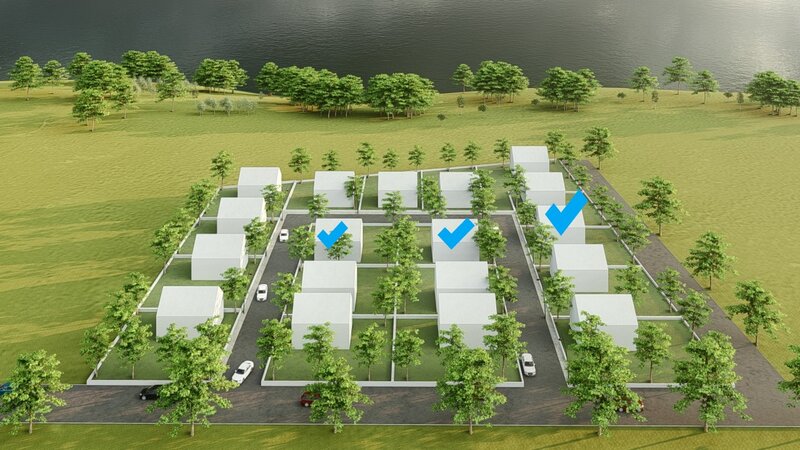 Teren intravilan pe malul lacului Fundulea, loturi 440–525 mp.